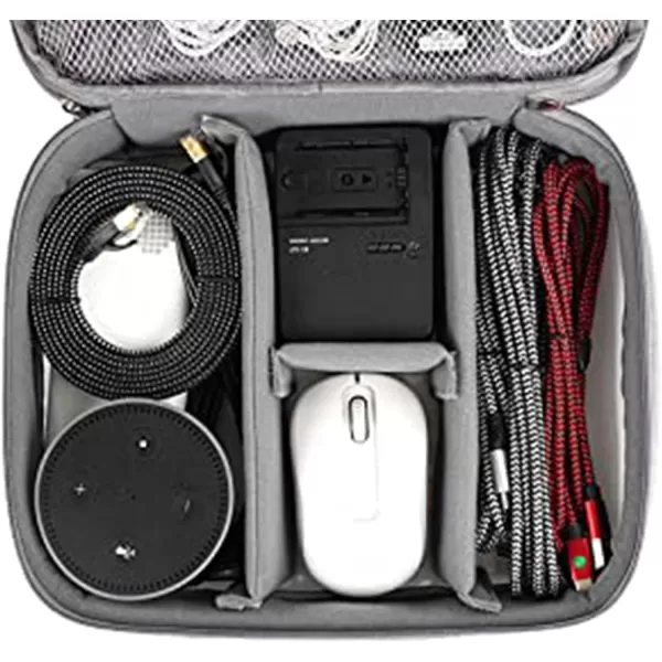 MATEIN Electronics Organizer Travel Case, Water Resistant Cable Organizer Bag for Travel Essentials, Tech Gifts for Men, Storage Bag as Accessories for Phone, Cord, iPad, Black