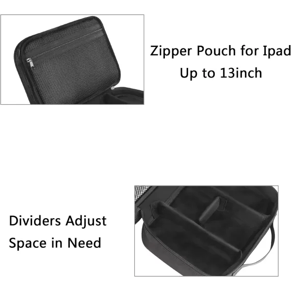 MATEIN Electronics Organizer Travel Case, Water Resistant Cable Organizer Bag for Travel Essentials, Tech Gifts for Men, Storage Bag as Accessories for Phone, Cord, iPad, Black