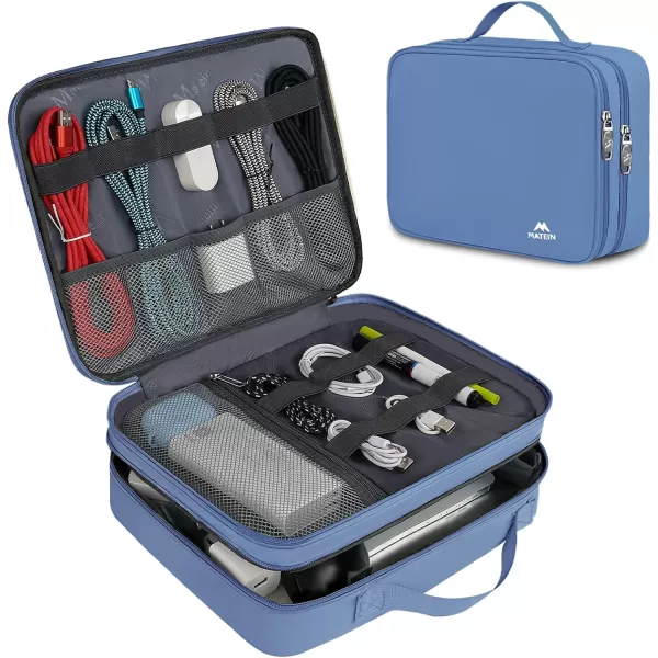 MATEIN Electronics Organizer Travel Case, Water Resistant Cable Organizer Bag for Travel Essentials, Tech Gifts for Men, Storage Bag as Accessories for Phone, Cord, iPad, Black