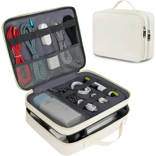 MATEIN Electronics Organizer Travel Case, Water Resistant Cable Organizer Bag for Travel Essentials, Tech Gifts for Men, Storage Bag as Accessories for Phone, Cord, iPad, Black