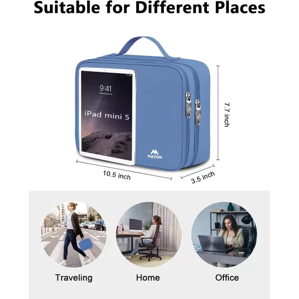 MATEIN Electronics Organizer Travel Case, Water Resistant Cable Organizer Bag for Travel Essentials, Tech Gifts for Men, Storage Bag as Accessories for Phone, Cord, iPad, Black
