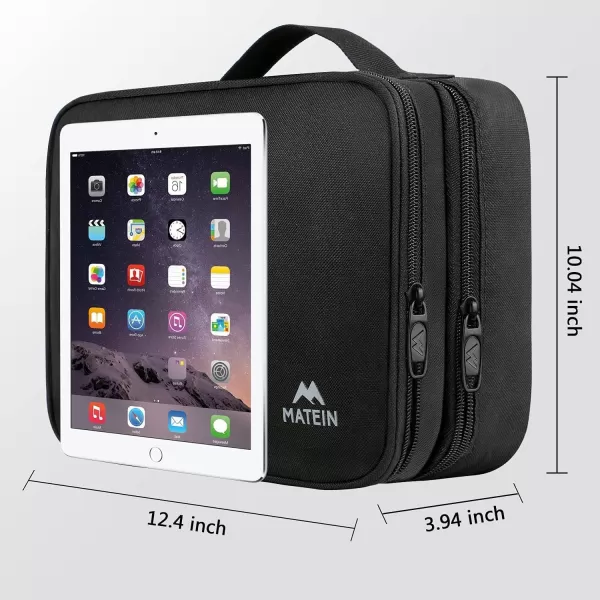 MATEIN Electronics Organizer Travel Case, Water Resistant Cable Organizer Bag for Travel Essentials, Tech Gifts for Men, Storage Bag as Accessories for Phone, Cord, iPad, Black