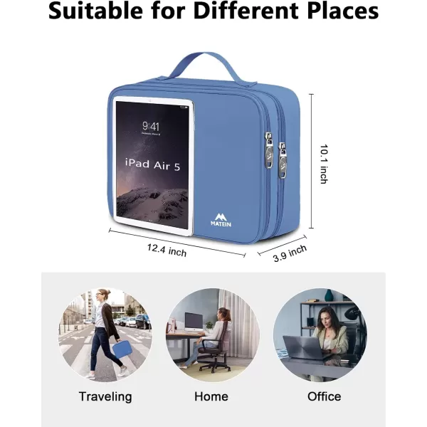 MATEIN Electronics Organizer Travel Case, Water Resistant Cable Organizer Bag for Travel Essentials, Tech Gifts for Men, Storage Bag as Accessories for Phone, Cord, iPad, Black