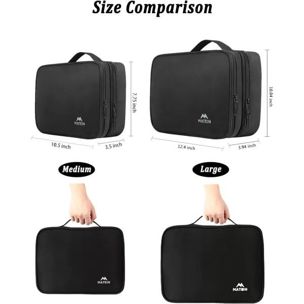 MATEIN Electronics Organizer Travel Case, Water Resistant Cable Organizer Bag for Travel Essentials, Tech Gifts for Men, Storage Bag as Accessories for Phone, Cord, iPad, Black