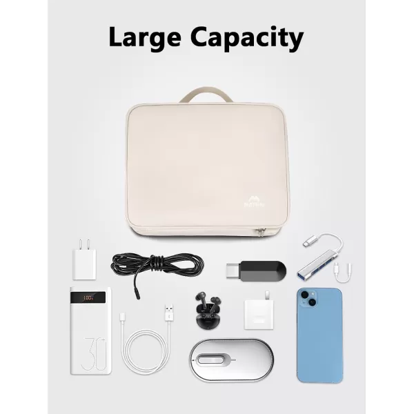 MATEIN Electronics Organizer Travel Case, Water Resistant Cable Organizer Bag for Travel Essentials, Tech Gifts for Men, Storage Bag as Accessories for Phone, Cord, iPad, Black