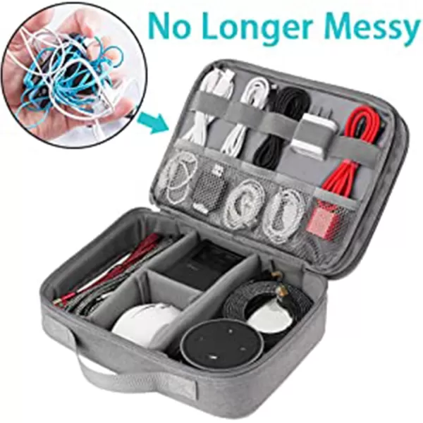 MATEIN Electronics Organizer Travel Case, Water Resistant Cable Organizer Bag for Travel Essentials, Tech Gifts for Men, Storage Bag as Accessories for Phone, Cord, iPad, Black