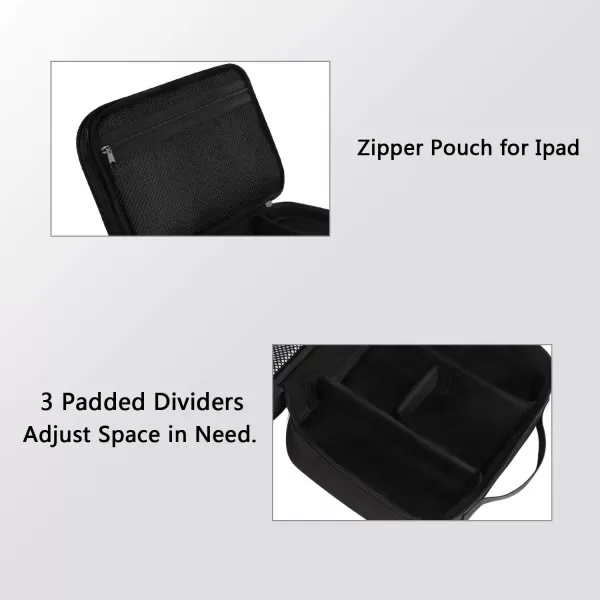 MATEIN Electronics Organizer Travel Case, Water Resistant Cable Organizer Bag for Travel Essentials, Tech Gifts for Men, Storage Bag as Accessories for Phone, Cord, iPad, Black