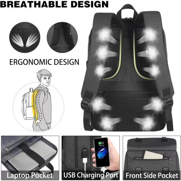 MATEIN Lunch Backpack, 15.6 Inch Insulated Cooler Lunchbox Backpacks with USB Port for Women Work, Water Resistant Lunch Bag Travel Laptop Dackpack for College Business, Gifts for Men
