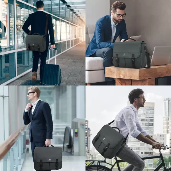 MATEIN Messenger Bag for Men, Women Briefcases Lightweight Men's Laptop Bag 15.6 inch Water Resistant Crossbody School Satchel Bags for Boys Computer Work Office Bag with Shoulder Strap, Black
