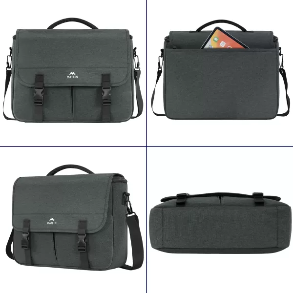 MATEIN Messenger Bag for Men, Women Briefcases Lightweight Men's Laptop Bag 15.6 inch Water Resistant Crossbody School Satchel Bags for Boys Computer Work Office Bag with Shoulder Strap, Black