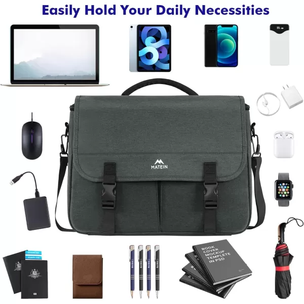 MATEIN Messenger Bag for Men, Women Briefcases Lightweight Men's Laptop Bag 15.6 inch Water Resistant Crossbody School Satchel Bags for Boys Computer Work Office Bag with Shoulder Strap, Black