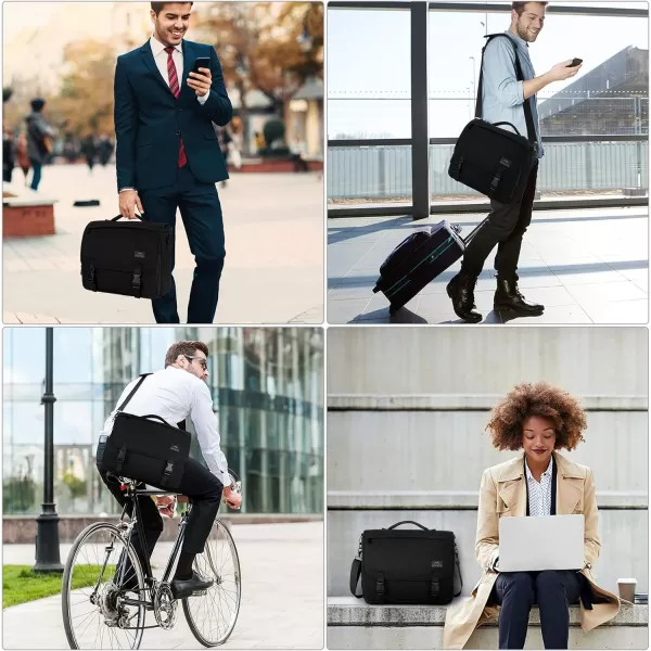MATEIN Messenger Bag for Men, Women Briefcases Lightweight Men's Laptop Bag 15.6 inch Water Resistant Crossbody School Satchel Bags for Boys Computer Work Office Bag with Shoulder Strap, Black