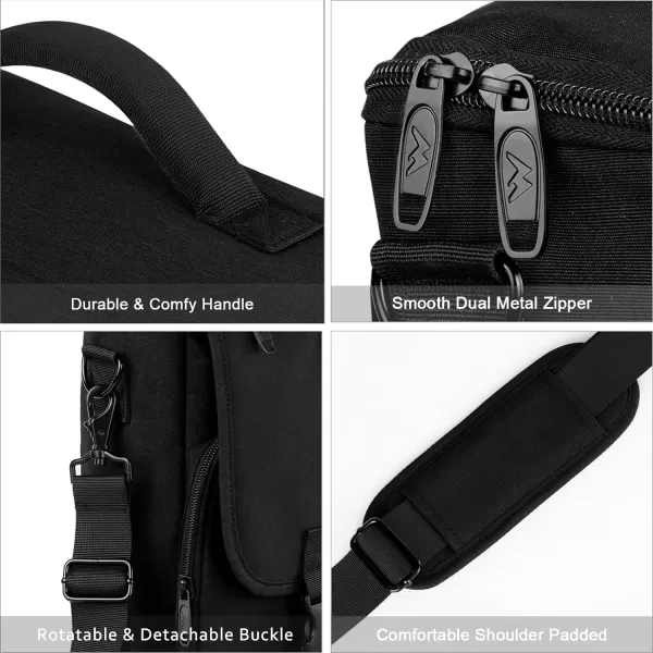 MATEIN Messenger Bag for Men, Women Briefcases Lightweight Men's Laptop Bag 15.6 inch Water Resistant Crossbody School Satchel Bags for Boys Computer Work Office Bag with Shoulder Strap, Black