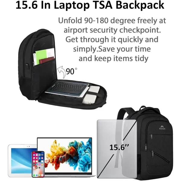 MATEIN Travel Laptop Backpack, 17 inch Business Flight Approved Carry on Backpack, TSA Large Travel Backpack for Men Women with USB Charger Port &amp; Luggage Sleeve, Sturdy College Rucksack Bag, Grey