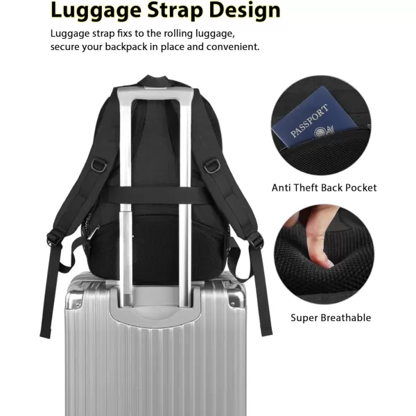 MATEIN Travel Laptop Backpack, 17 inch Business Flight Approved Carry on Backpack, TSA Large Travel Backpack for Men Women with USB Charger Port &amp; Luggage Sleeve, Sturdy College Rucksack Bag, Grey