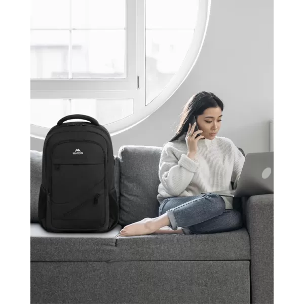 MATEIN Travel Laptop Backpack, 17 inch Business Flight Approved Carry on Backpack, TSA Large Travel Backpack for Men Women with USB Charger Port &amp; Luggage Sleeve, Sturdy College Rucksack Bag, Grey