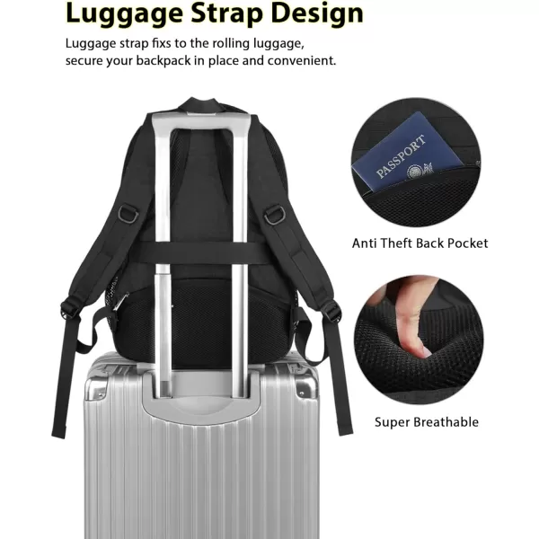 MATEIN Travel Laptop Backpack, 17 inch Business Flight Approved Carry on Backpack, TSA Large Travel Backpack for Men Women with USB Charger Port &amp; Luggage Sleeve, Sturdy College Rucksack Bag, Grey