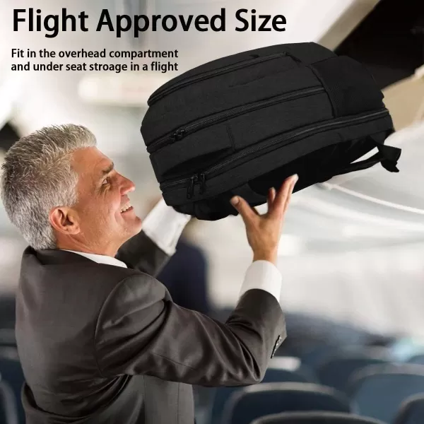 MATEIN Travel Laptop Backpack, 17 inch Business Flight Approved Carry on Backpack, TSA Large Travel Backpack for Men Women with USB Charger Port &amp; Luggage Sleeve, Sturdy College Rucksack Bag, Grey