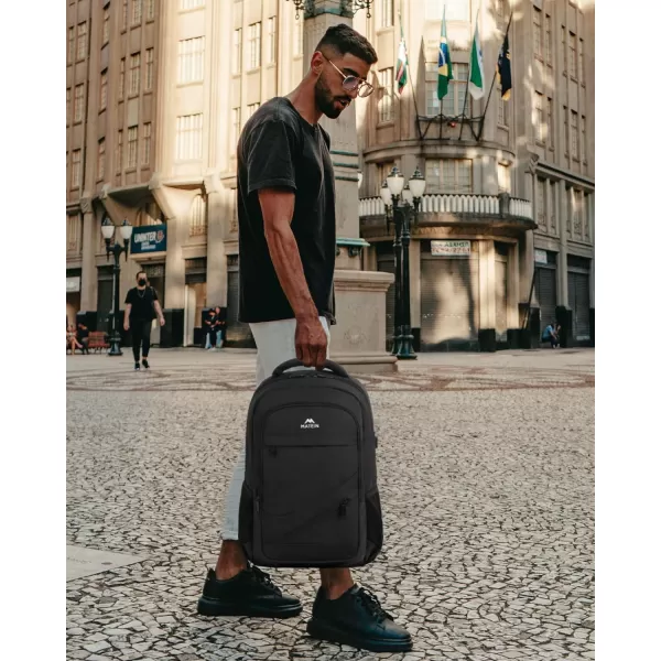 MATEIN Travel Laptop Backpack, 17 inch Business Flight Approved Carry on Backpack, TSA Large Travel Backpack for Men Women with USB Charger Port &amp; Luggage Sleeve, Sturdy College Rucksack Bag, Grey