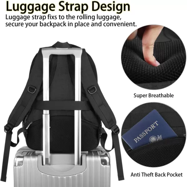 MATEIN Travel Laptop Backpack, 17 inch Business Flight Approved Carry on Backpack, TSA Large Travel Backpack for Men Women with USB Charger Port &amp; Luggage Sleeve, Sturdy College Rucksack Bag, Grey