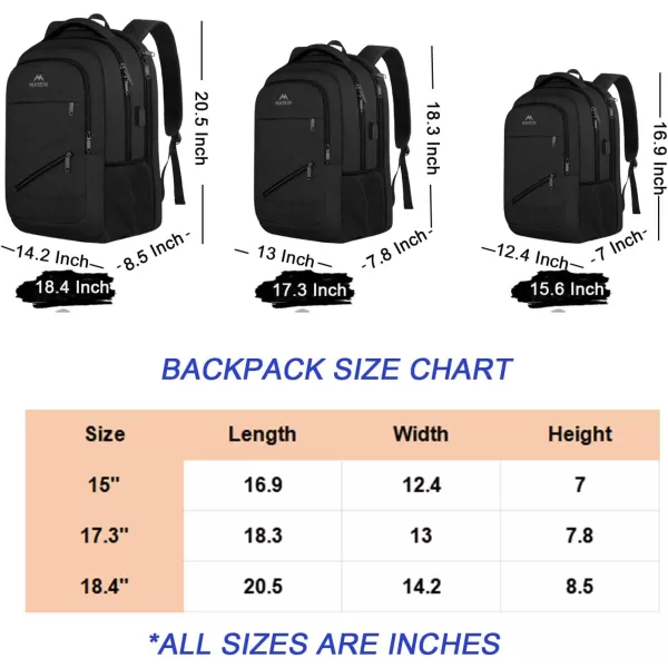 MATEIN Travel Laptop Backpack, 17 inch Business Flight Approved Carry on Backpack, TSA Large Travel Backpack for Men Women with USB Charger Port &amp; Luggage Sleeve, Sturdy College Rucksack Bag, Grey