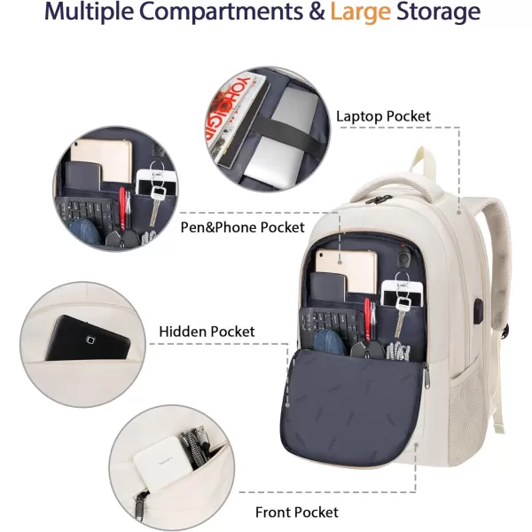 MATEIN Travel Laptop Backpack, 17 inch Business Flight Approved Carry on Backpack, TSA Large Travel Backpack for Men Women with USB Charger Port &amp; Luggage Sleeve, Sturdy College Rucksack Bag, Grey