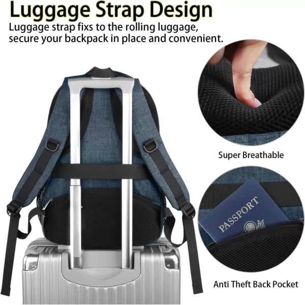 MATEIN Travel Laptop Backpack, 17 inch Business Flight Approved Carry on Backpack, TSA Large Travel Backpack for Men Women with USB Charger Port &amp; Luggage Sleeve, Sturdy College Rucksack Bag, Grey