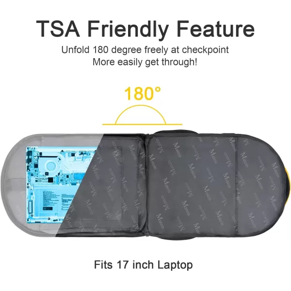 MATEIN Travel Laptop Backpack, 17 inch Business Flight Approved Carry on Backpack, TSA Large Travel Backpack for Men Women with USB Charger Port &amp; Luggage Sleeve, Sturdy College Rucksack Bag, Grey