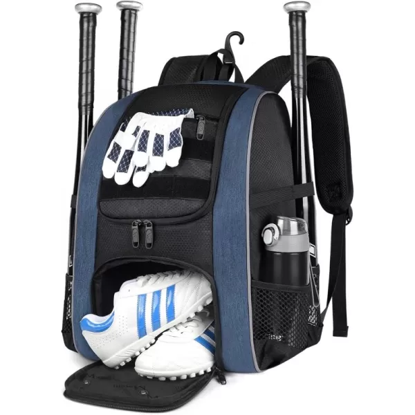 MATEIN Baseball Backpack, Lightweight Softball Bag with Shoes Compartment for Men, Large Capacity Baseball Bags Gift for Adults with Fence Hook Hold 4 Tee Ball Bats, TBall Gear, Helmet