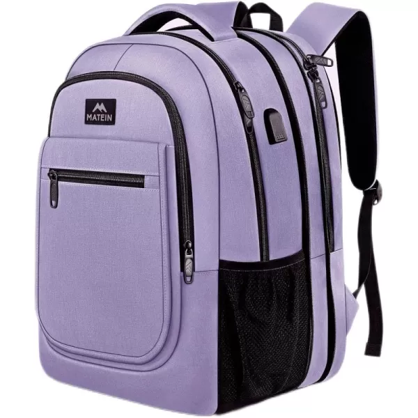 MATEIN College Large Travel Backpack, TSA Expandable Laptop Backpack with USB Charging Port, Anti Theft Computer Bag Fit 17.3 Inch Laptop Water Resistant College Backpack Gift for Men Women, Black