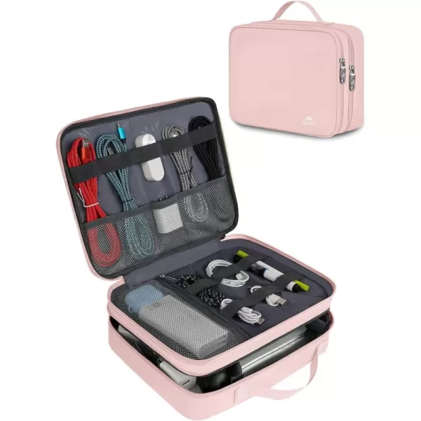 MATEIN Electronics Organizer Travel Case, Water Resistant Cable Organizer Bag for Travel Essentials, Tech Gifts for Men, Storage Bag as Accessories for Phone, Cord, iPad, Black