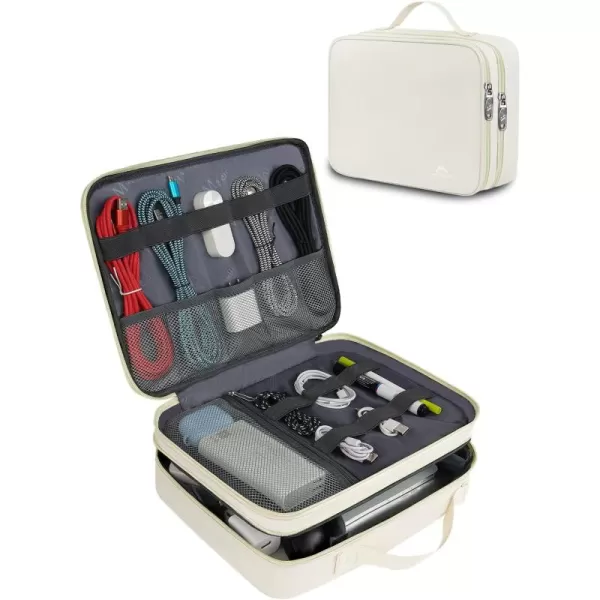 MATEIN Electronics Organizer Travel Case, Water Resistant Cable Organizer Bag for Travel Essentials, Tech Gifts for Men, Storage Bag as Accessories for Phone, Cord, iPad, Black