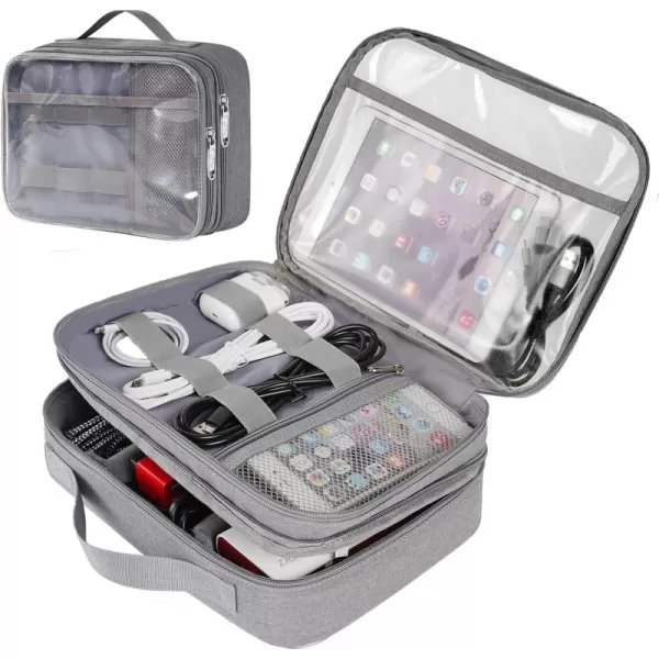 MATEIN Electronics Organizer Travel Case, Water Resistant Cable Organizer Bag for Travel Essentials, Tech Gifts for Men, Storage Bag as Accessories for Phone, Cord, iPad, Black