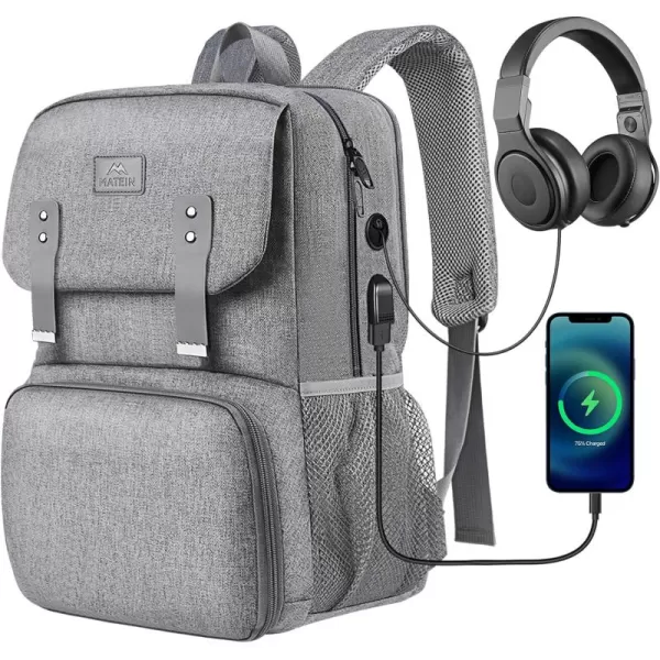 MATEIN Lunch Backpack, 15.6 Inch Insulated Cooler Lunchbox Backpacks with USB Port for Women Work, Water Resistant Lunch Bag Travel Laptop Dackpack for College Business, Gifts for Men
