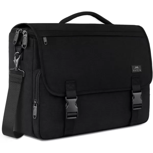 MATEIN Messenger Bag for Men, Women Briefcases Lightweight Men's Laptop Bag 15.6 inch Water Resistant Crossbody School Satchel Bags for Boys Computer Work Office Bag with Shoulder Strap, Black