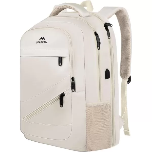 MATEIN Travel Laptop Backpack, 17 inch Business Flight Approved Carry on Backpack, TSA Large Travel Backpack for Men Women with USB Charger Port &amp; Luggage Sleeve, Sturdy College Rucksack Bag, Grey
