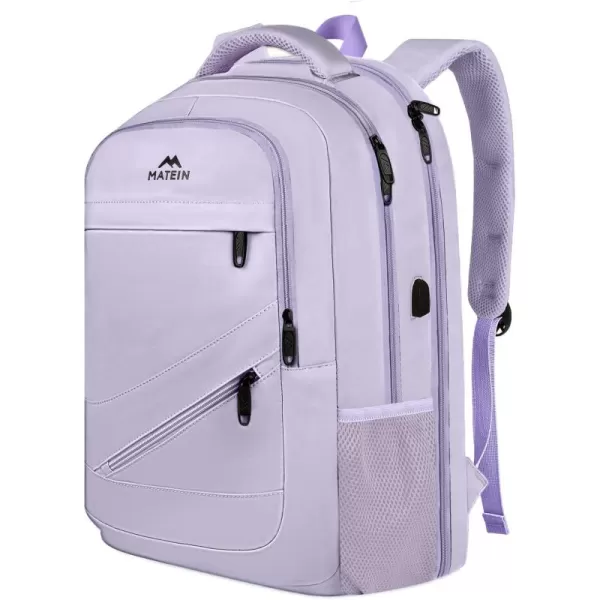 MATEIN Travel Laptop Backpack, 17 inch Business Flight Approved Carry on Backpack, TSA Large Travel Backpack for Men Women with USB Charger Port &amp; Luggage Sleeve, Sturdy College Rucksack Bag, Grey