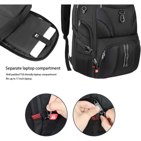 MATEIN Backpack for Men, Extra Large Laptop Backpack with USB Port, Travel Backpacks for Women, Anti Theft College Computer Bag Water Resistant TSA Business Work Rucksack Fit 17 Inch Notebook, Black