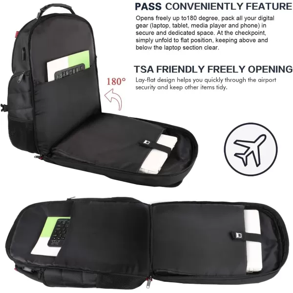 MATEIN Backpack for Men, Extra Large Laptop Backpack with USB Port, Travel Backpacks for Women, Anti Theft College Computer Bag Water Resistant TSA Business Work Rucksack Fit 17 Inch Notebook, Black