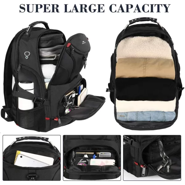 MATEIN Backpack for Men, Extra Large Laptop Backpack with USB Port, Travel Backpacks for Women, Anti Theft College Computer Bag Water Resistant TSA Business Work Rucksack Fit 17 Inch Notebook, Black