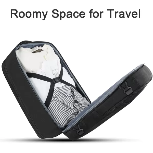 MATEIN Carry on Backpack for Airplanes, Underseat 40L Travel Backpack Personal item Size with Shoe Bag, TSA 17 inch Travel Backpacks for Men Airline Flight Approved Bag, Black