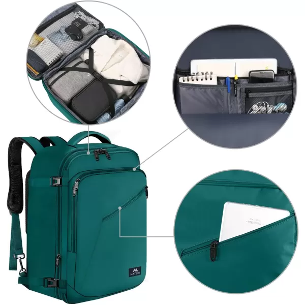 MATEIN Expandable Air Travel Backpack, Light Weight Carry on Backpack with Trolley Sleeve for Travelling, Water Resistant Daypack Hiking Backpack, Gifts for Men who Like to Travel, Dark Green
