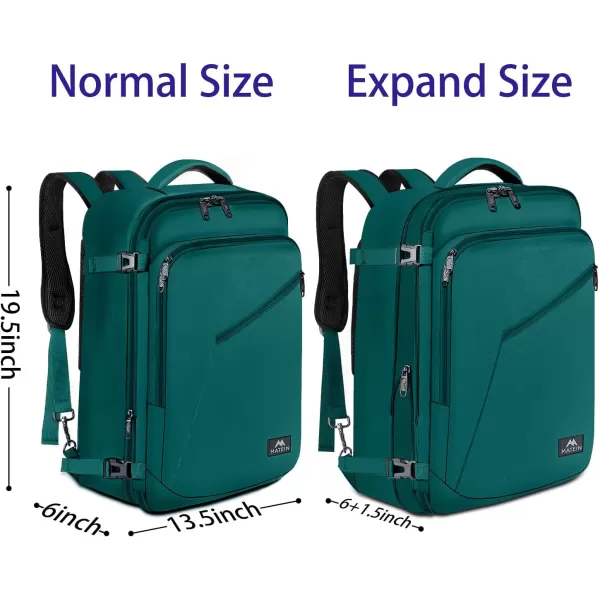 MATEIN Expandable Air Travel Backpack, Light Weight Carry on Backpack with Trolley Sleeve for Travelling, Water Resistant Daypack Hiking Backpack, Gifts for Men who Like to Travel, Dark Green