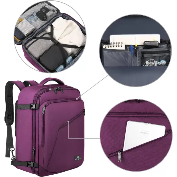 MATEIN Expandable Air Travel Backpack, Light Weight Carry on Backpack with Trolley Sleeve for Travelling, Water Resistant Daypack Hiking Backpack, Gifts for Men who Like to Travel, Dark Green