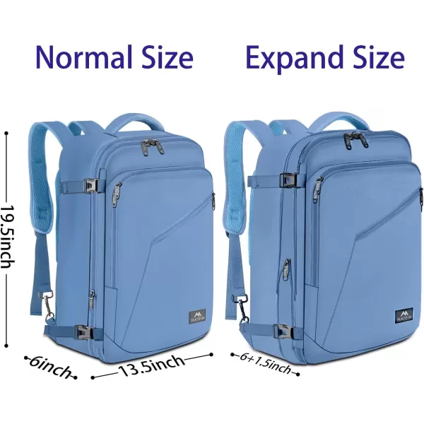 MATEIN Expandable Air Travel Backpack, Light Weight Carry on Backpack with Trolley Sleeve for Travelling, Water Resistant Daypack Hiking Backpack, Gifts for Men who Like to Travel, Dark Green
