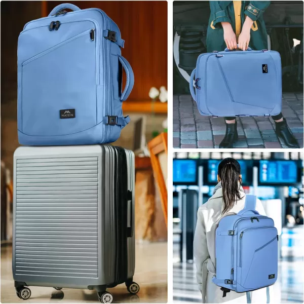 MATEIN Expandable Air Travel Backpack, Light Weight Carry on Backpack with Trolley Sleeve for Travelling, Water Resistant Daypack Hiking Backpack, Gifts for Men who Like to Travel, Dark Green