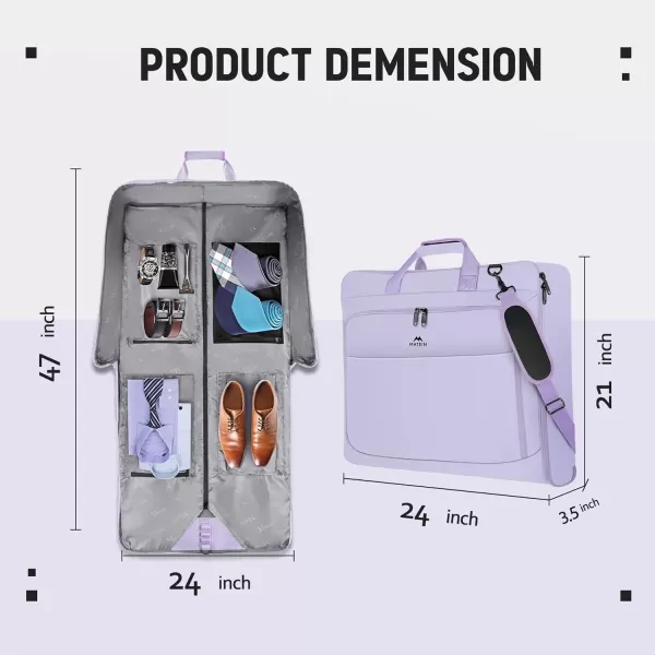 MATEIN Garment Bag for Travel, Large Carry on Garment Bags with Strap for Business, Waterproof Hanging Suit Luggage Bag for Men Women, Wrinkle Free Suitcase Cover for Shirts Dresses Coats, Black
