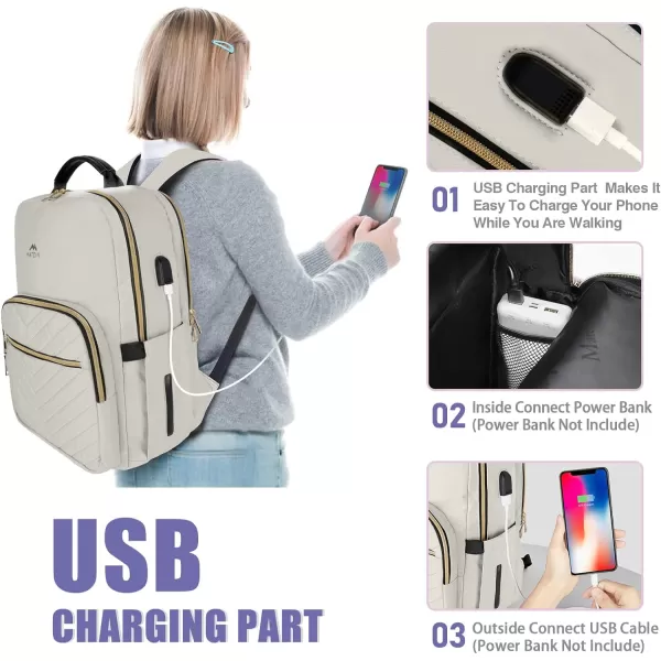 MATEIN Laptop Backpack for Women, Anti Theft 15.6 inch College School Bookbag for Girls with USB Charging Port, Water Resistant Stylish Travel Computer Work Backpack with RFID Pocket for Nurse, Purple