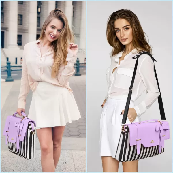 MATEIN Laptop Tote Bag for Women, 15.6 inch Cute Computer Sleeve Case Briefcase with RFID Pocket for Nurse Teacher, Lightweight Messenger Carrying Shoulder Handbag, Sister Gift for Office Work, Purple