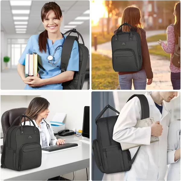 MATEIN Nurse Backpack, Waterproof Padded Medical Nursing Laptop Backpacks for Women, Home Health Clinical Tote Bag with Removable Organizer for College Work Travel, Nurses Gifts